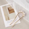 2 Pcs Gold Pearl U Shape Hair Fork,Pearl Hair Sticks
