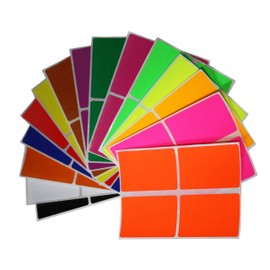 Colour Coding Labels in 15 Colors - Rectangular Assorted Colored Label Stickers 3x2-60 Pack by Royal Green