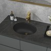 Sarlai Black Undermount Bathroom Sink -18 x15 inch Oval Vessel