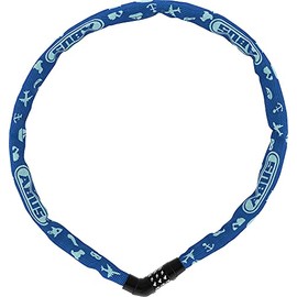ABUS Steel-O-Chain 4804C Symbols chain lock - Combination lock for children's bikes - ABUS security level 3 - 75 cm - Blue