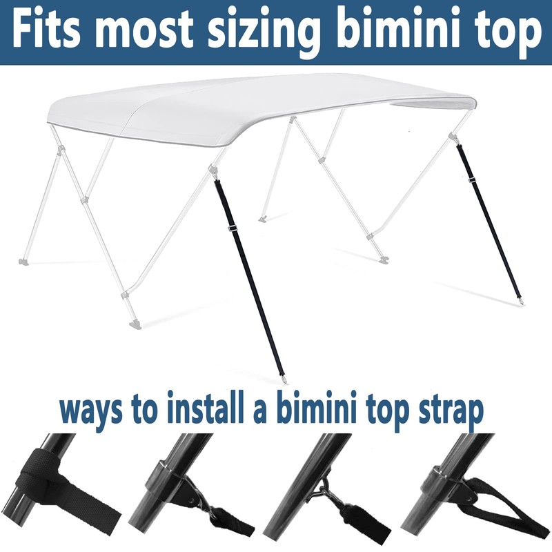 Necmetu Two Hooks Adjustable Bimini Boat Top Straps,23"~60" Marine Awning