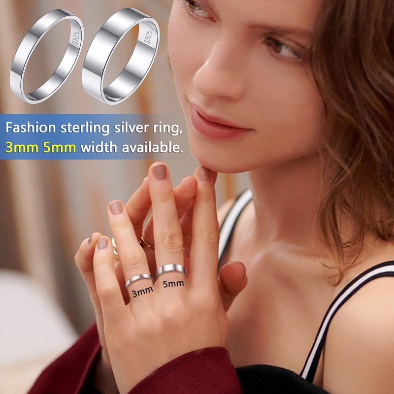 Couples Ring High Polishing Glossy Band 3mm Stackable Thin Rings