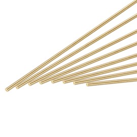 sourcing map Brass Rod,Brass Solid Round Rod 1mm Diameter 305mm Length Lathe Bar Stock for RC Model DIY Craft Pack of 30