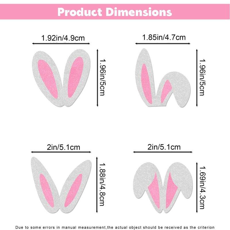 JazSwirl Easter Cupcake Toppers, 24 Pcs Easter Bunny Cupcake Toppers