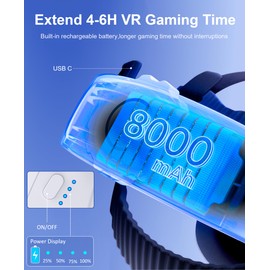 AXYBCOOL AXYBCOOL Battery Head Strap for Meta Quest 3S/3/2,VR Headset Strap with 8000mAh Rechargeable Battery Pack Enhanced Support and Comfort Accesssories for Oculus Head Strap