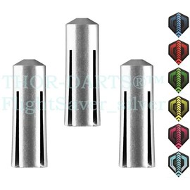 THOR-DARTS Aluminium Flight Protector Darts in 10 Colours, Flight Protector Silver, Flight Protectors, Flight Savers, Flight Saver Dart, Flight Protector Dart Silver, Flight Protection (5 Set (15