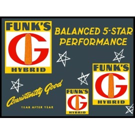 Funk's Five Star Hybrid Seed Corn NEW METAL SIGN: 9 x 12" Ships Free