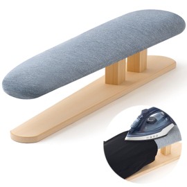 DoubleFill Padded Sleeve Ironing Board 57x13cm Tabletop Sleeves & Chest Tailor Ironing Board with Long Wooden Base for Tailor Dress Forms Household, Laundry Rooms, Travel Use, Gray