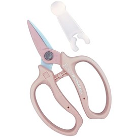 Chikamasa MFN-80P Ultra Rosso Flower Shears, Pink, Blade Cap Included, Total Length 6.7 inches (170 mm)