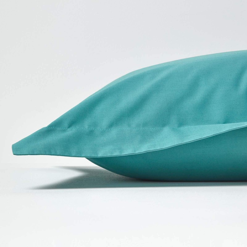 HOMESCAPES Teal Pure Egyptian Cotton Oxford Pillowcase Standard Size 200