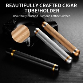 hancigar Cigar Tube Air Tight Travel Cigar Humidor Case (Black)