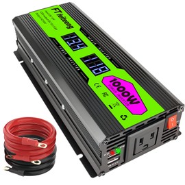 1000W Power Inverter, 12V to 110/120V AC Converter with LCD Display, AC Socket and 2 USB Ports for Car Truck RV Home Camping