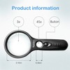 Wapodeai 3X 45X High Magnification, Suitable for Reading, Jewellery, Lnspection,