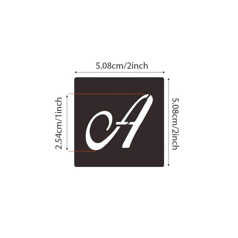 72Pcs Calligraphy Letter Stencils,1Inch Farmhouse Style Letter Number Template Interlocking