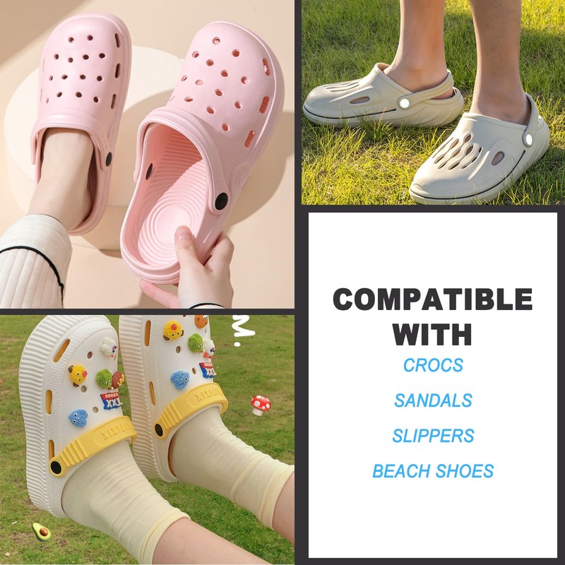 NEEDJING Remaches de repuesto para Crocs, Negro -, 20 Pack