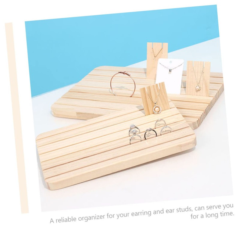 Baluue Earring Display Stand Beech Wood Earring Card Holder for