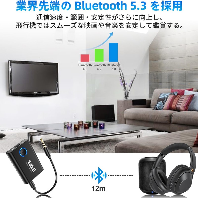 1Mii Bluetooth 5.3 Transmitter TV Bluetooth Receiver Audio Transmitter Receiver,