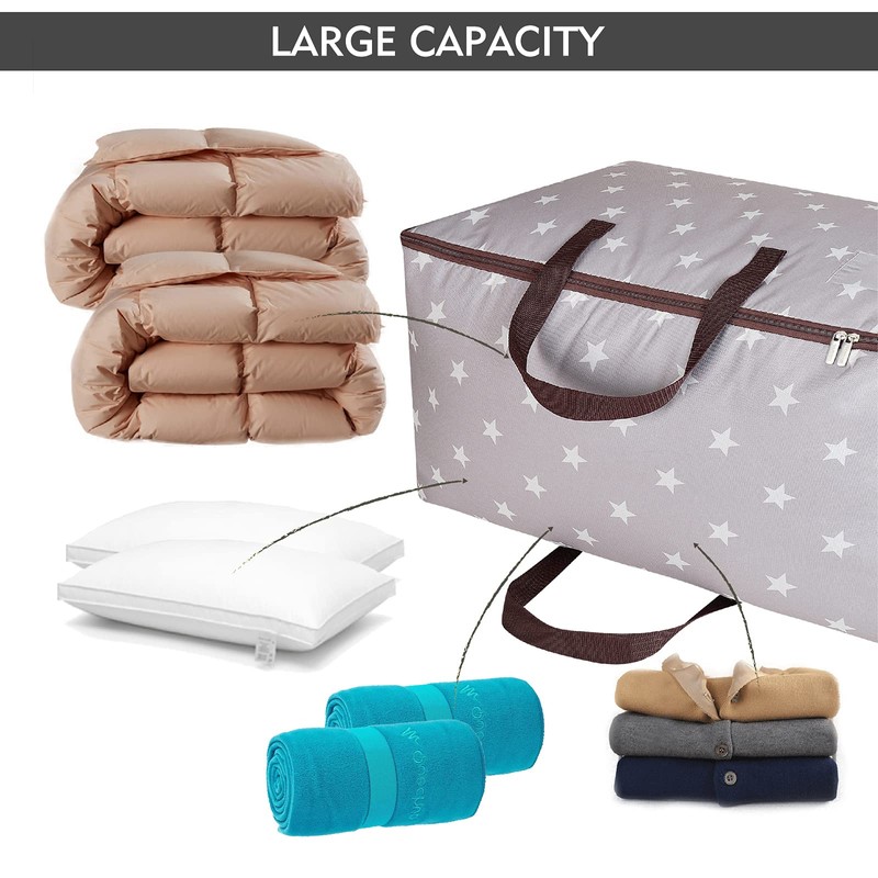 DOKEHOM 105L Large Underbed Clothes Storage Bag with Zip, Moisture