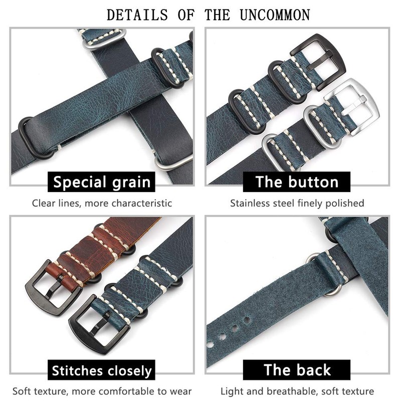 [Onthelevel] Watch Strap Genuine Leather Nato Zulu 20mm 22mm 24mm