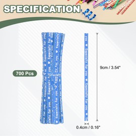 YELARXI Twist Ties Reusable Kraft Paper Bread Ties 3.5 Inch Fit for Plastic Bags Treat Candy Bag Plants Craft Projects Household Office Garden - (700Pcs, Blue/White)