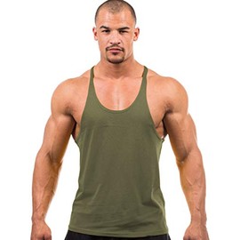 Iwearit Y-Back Muscle Tanktop XXL-Green Made in USA