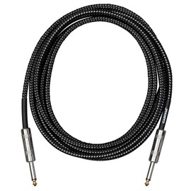 Cascha Standard Line Guitar Cable, Straight, Black Tweed, 6 m