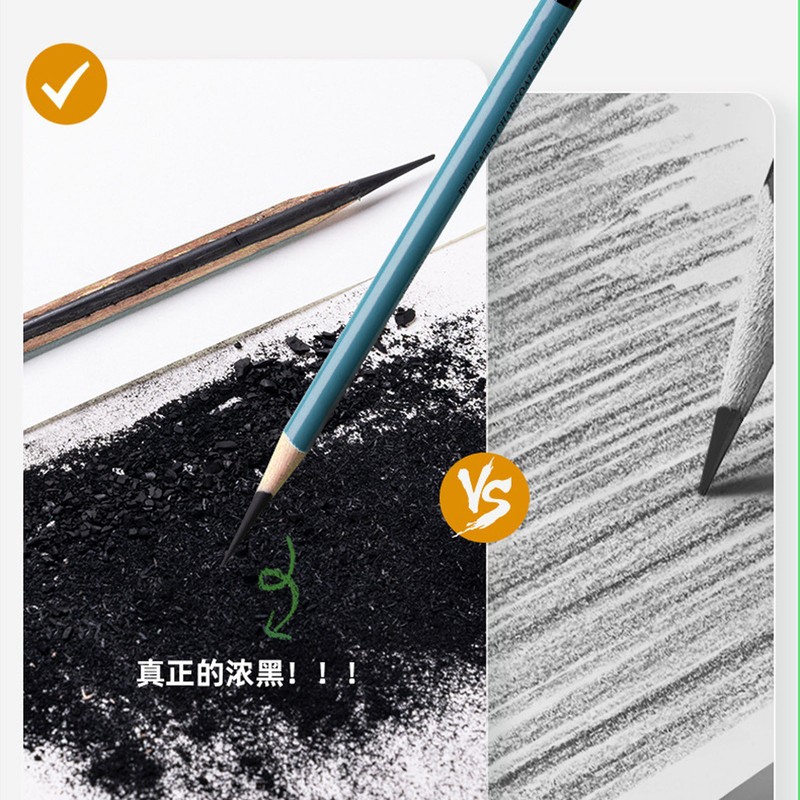 12pcs Charcoal Pencils Set Synthetic Wood Sketching Drawing Pencils for