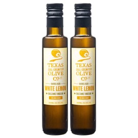 White Lemon Balsamic Vinegar - Gourmet Barrel Aged Infused Balsamic Vinegar - Great for Dressing Dipping Glazing - No Artificial Flavors or Added Sugar - Made in Texas (8.5 oz, 2 Pack)