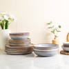 AmorArc Ceramic Dinnerware Sets,Handmade Reactive Glaze Stoneware Plates and Bowls