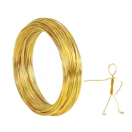 Aluminum Craft Wire, 1mm Aluminum Wire 98.4FT/30M Metal Flexible Bendable Wire for DIY Crafts, Sculpting, Armature, Jewelry Making, Gold