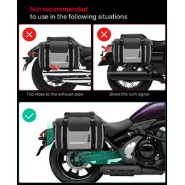 KEMIMOTO Motorcycle Saddlebags, Motorcycle Luggage Bag, Waterproof Saddle Bags Side Bags for Motorcycle Motorbike Travel, 50L Detachable Bags Reflective Design (Grey, 2 Pack)