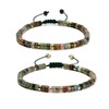 Land Long 2Pcs India Agate 2x4mm Heishi Disc Disc Adjustable