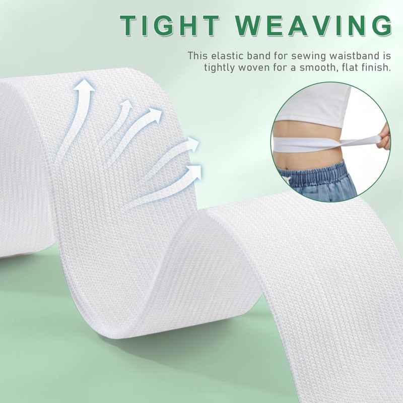 Rexero Elastic for Sewing,Heavy Stretch Wide Compression Band,3 Inch X