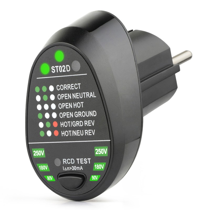 MESTEK Advanced RCD Electric Socket Tester Automatic Neutral Live Earth