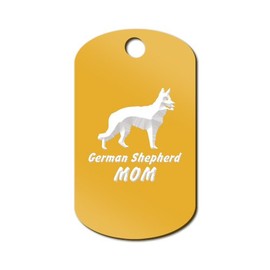 Mister Petlife German Shepherd Mom Engraved Keychain/GI Tag Gold