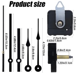 MYTOAU 2 Sets Wall Clock Repair Kit, Silent Quartz Clock Movement Mechanism with Peach-Shaped Hands and Long Spade Hands,Wall Clock Mechanism Parts Motor Replacement DIY Repair Parts