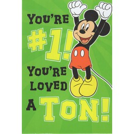 Heartline Mickey Mouse 1st Birthday Greeting Card - Adventurous Mickey Game Day Fun - You're #1! You're Loved A Ton!