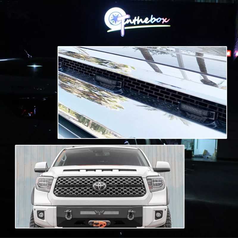 APOLLOLED 3pcs Smoked White LED Grille Marker Hood Scoop Light