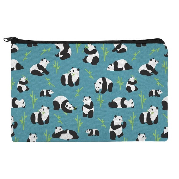 Panda and Bamboo Pattern Makeup Cosmetic Bag Organizer Pouch