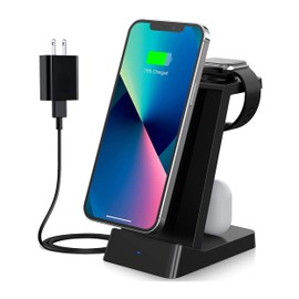 Trexonic 3 in 1 15 Watt Fast Charge Charging Station in Black