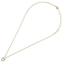 Salvatore Ferragamo 696654 760131 001 Gancini Crystal Pave Pendant Necklace, Brass, No Gemstone