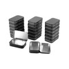 QWORK® Pack of 20 rectangular metal tins with lid, 95