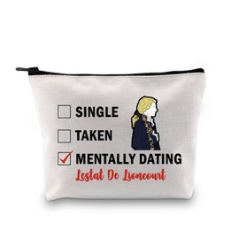 PYOUL Lestat De L Inspired Gift Dating Lestat De L Makeup Bag Gothic Vampire Novels Fans Cosmetic Bag Horror Film Fan Gift, beige