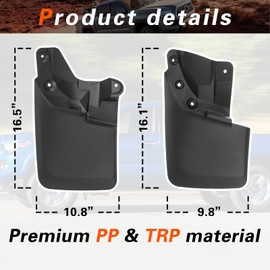 Hbzxqp Mud Flaps for Trucks Mud Guards Compatible with Tacoma 2016-2023 Pickup with Fender Flares (Except SR Models) Splash Guards 4pcs Front & Rear Side