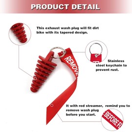 Greluma 15-38 mm / 0.6-1.5 inch exhaust wash plugs, 2 washing plugs with 2 air channels, suitable for most 2-stroke motorcycles with rubber exhaust silencers