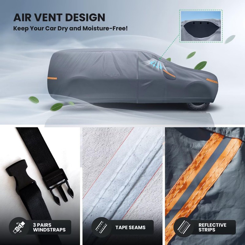 Minivan Car Cover for Chrysler Pacifica 100% Waterproof All Weather,