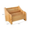 TOVINANNA Bamboo Storage Box Three Compartments Multi-function Desk Organizer for