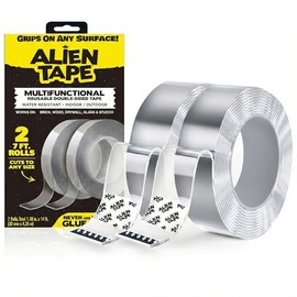 Alientape Nano - Cinta adhesiva de doble cara, multiusos, extraíble, transparente, cinta de montaje, lavable, fuerte, resistente para alfombras, marcos de fotos, decoración de pósteres como se ve en la televisión