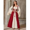 Abaowedding Women Renaissance Costume Medieval Dress Irish Cosplay Burgundy Large
