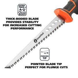 GreatNeck 74026 Rasping Jab Saw, Drywall Cutter, Hand Saw for Drywall, For Keyhole Saw Kit, Sheetrock Saw, Ergonomic Handle, 8 TPI